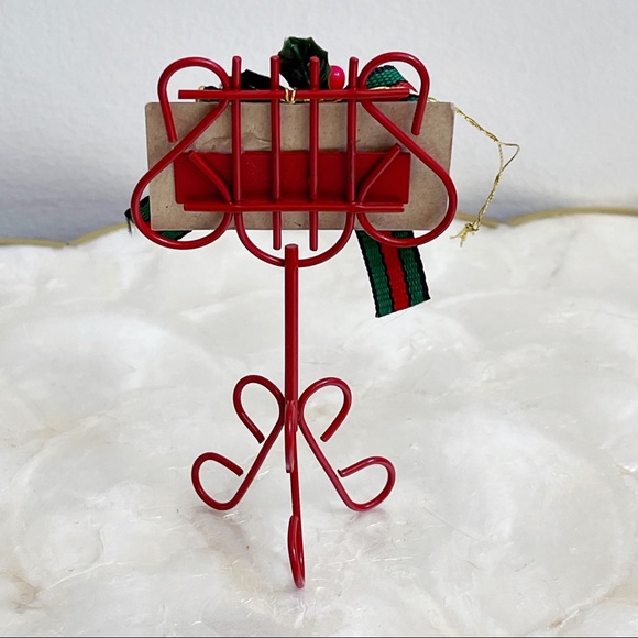 Bing & Grondahl Mini Red Metal Music Stand With Violin Christmas Ornament Boxed - Picture 6 of 8